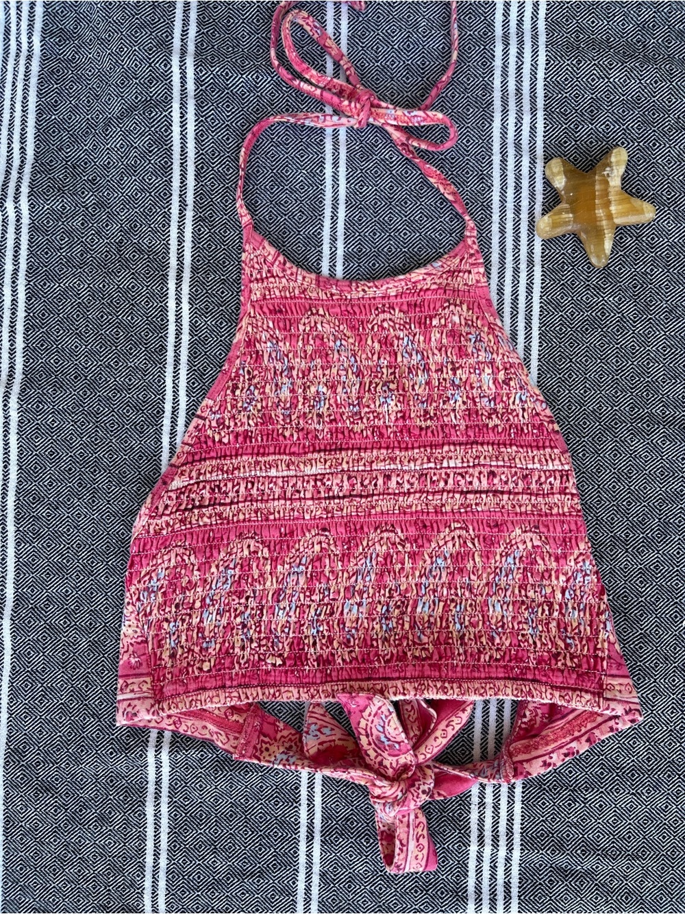 Billabong Pink Patterned Halter Crop Top